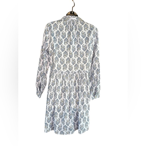 J.Crew women’s cotton long sleeve blue Collared mini shirtdress size 10 preloved - Picture 7 of 13